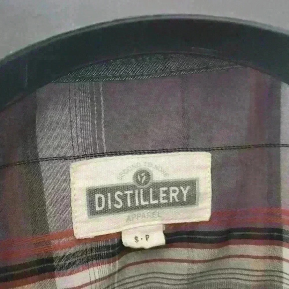 DISTILLERY men's plaid shirt size  small. - Picture 3 of 6